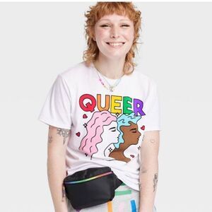 PRIDE Adult Queer Short Sleeve T-Shirt - White